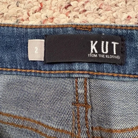 Kut from the Kloth Blue Distressed Denium Skirt - Picture 5 of 6